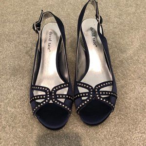 Blue David Tate Rhinestone heels.  8.5N.